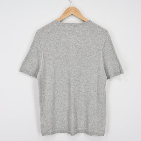 NWT J.Crew Factory Men's Cotton Seed-Stitch Sweater Tee Heather Dove Grey Small - Picture 4 of 9